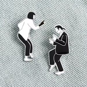 Pulp Fiction Iconic Dance Pins – Mia Wallace & Vincent Vega Enamel Brooch Set